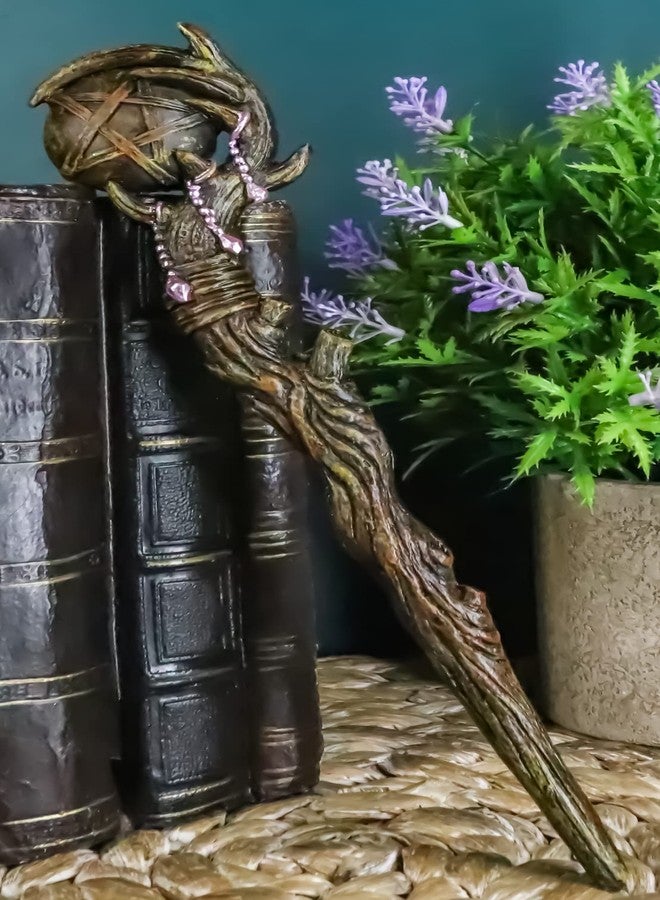 Ebros Gift Ebros Witches Wizards and Sorcerers Fantasy Cosplay Wand Decorative Magical Spells Sorcery Costume Prop Accessory Decor Collectible Figurine (Pentagram Sceptre Orb) - Image 2